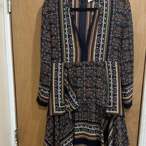 A.L.C. Black and Brown Long Sleeve Dress
